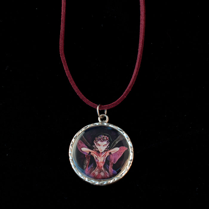 Necklace with pendant fairy dark nature